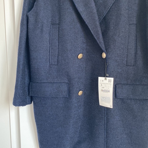 Zara navy wool jacket - Picture 3 of 7